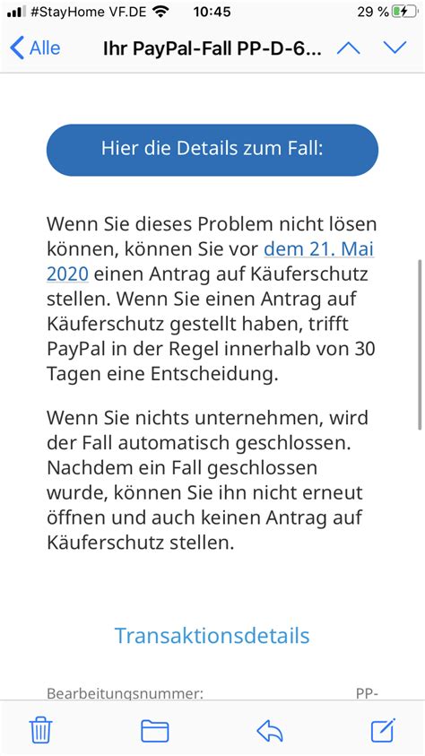 antrag auf PayPal händlerschutz